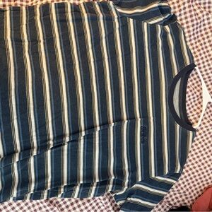 Dickies Blue and White Striped Short Sleeve Tee